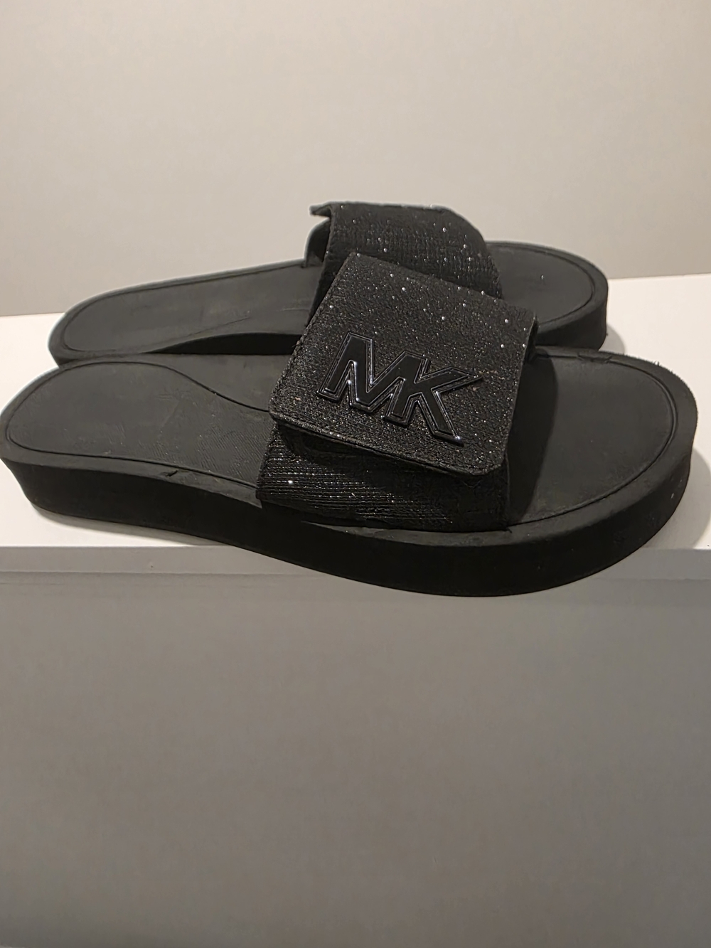 Michael Kors Black Logo Slide Sandals - Picture 3 of 6